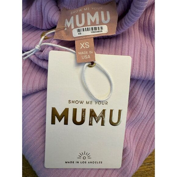 Show Me Your Mumu Women's Layer Up Top Size XS Lilac Rib Knit Turtleneck - Picture 7 of 10